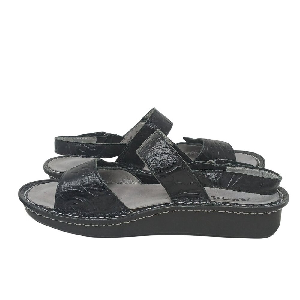 Alegria VERONA PG Lite Womens Sz 38 US 8-8.5 Black Embossed Sandals VER-691 #8 - Picture 5 of 12